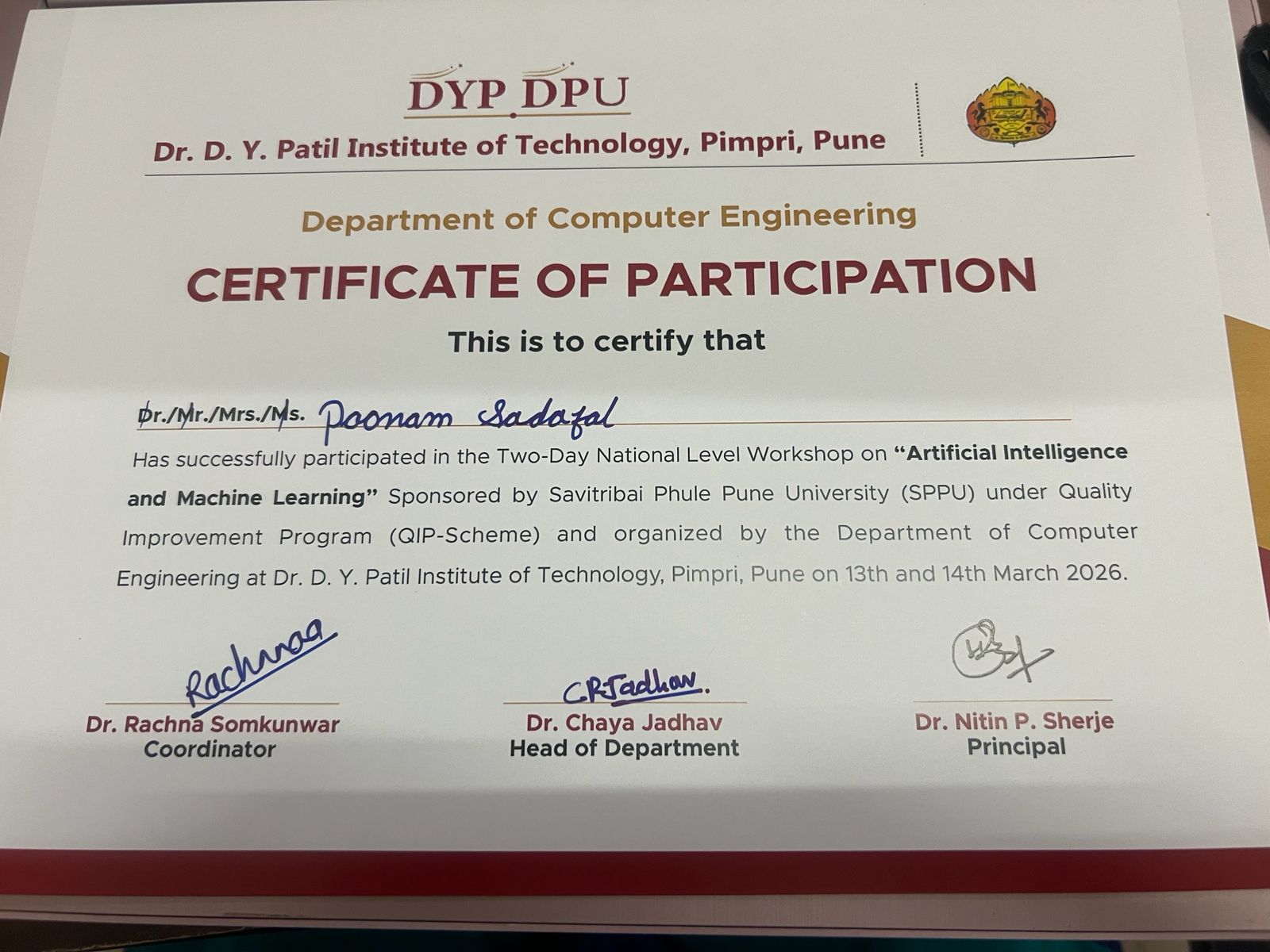 AI and Machine Learning Certificate